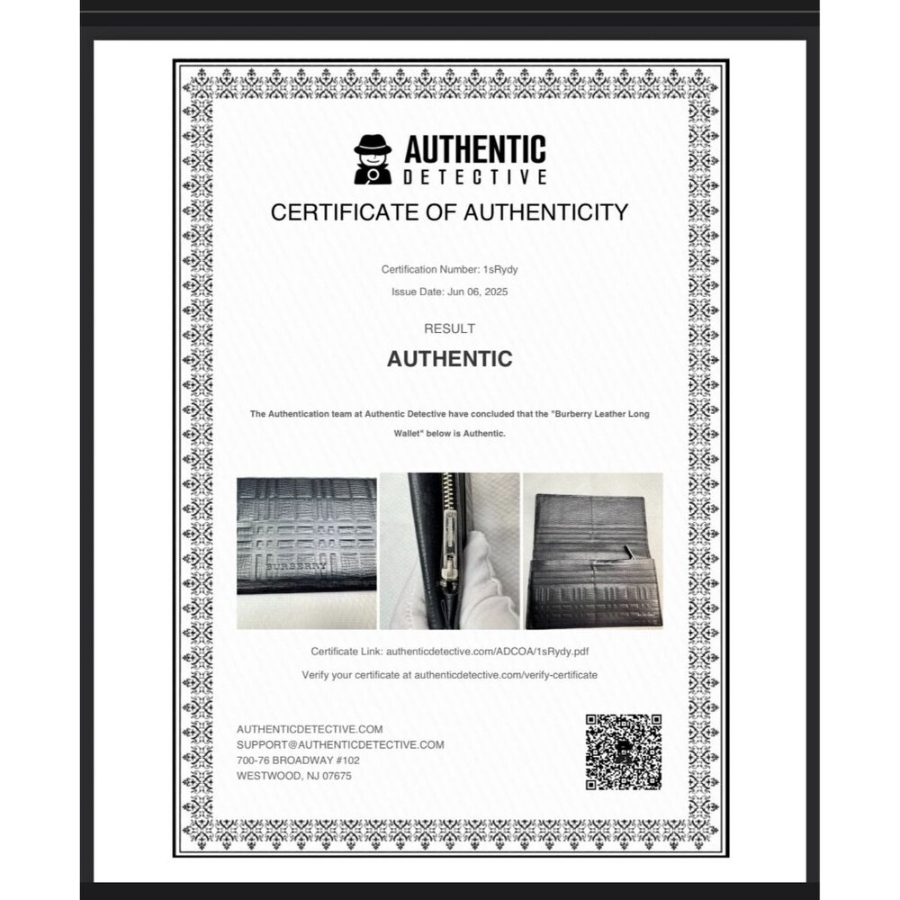Burberry Black Leather Slim Zipper Wallet with COA - Picture 16 of 16